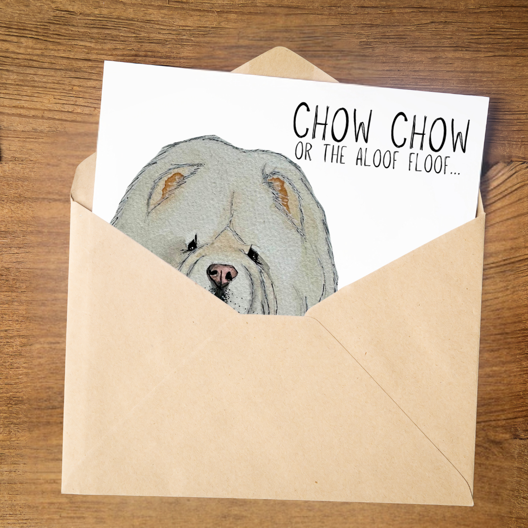 Send Some Floofy Love: Cream Chow Chow 'Aloof Floof' Greeting Card