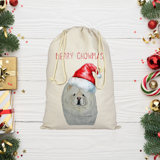 Cream Chow Chow Christmas Gift Sack – "Merry Chowmas"