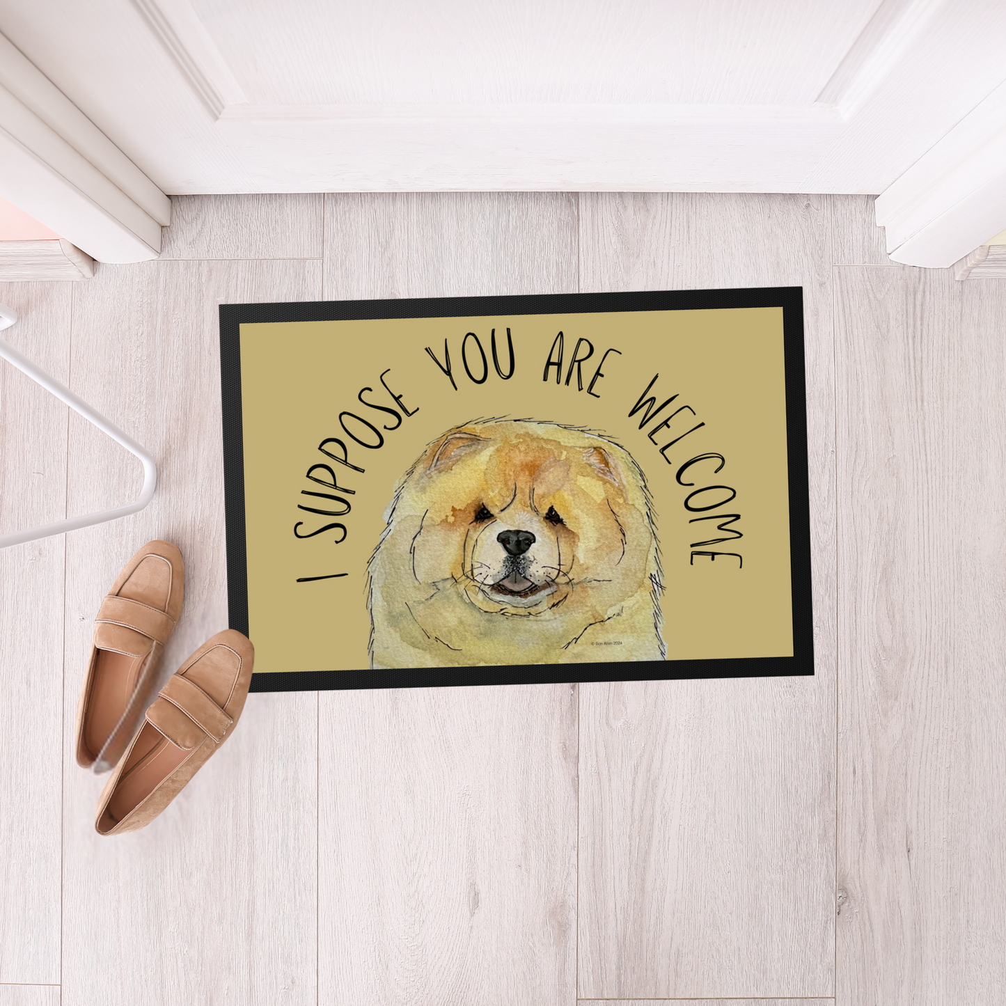 Welcome in Style: Fawn Chow Chow "I Suppose You Are Welcome" Doormat