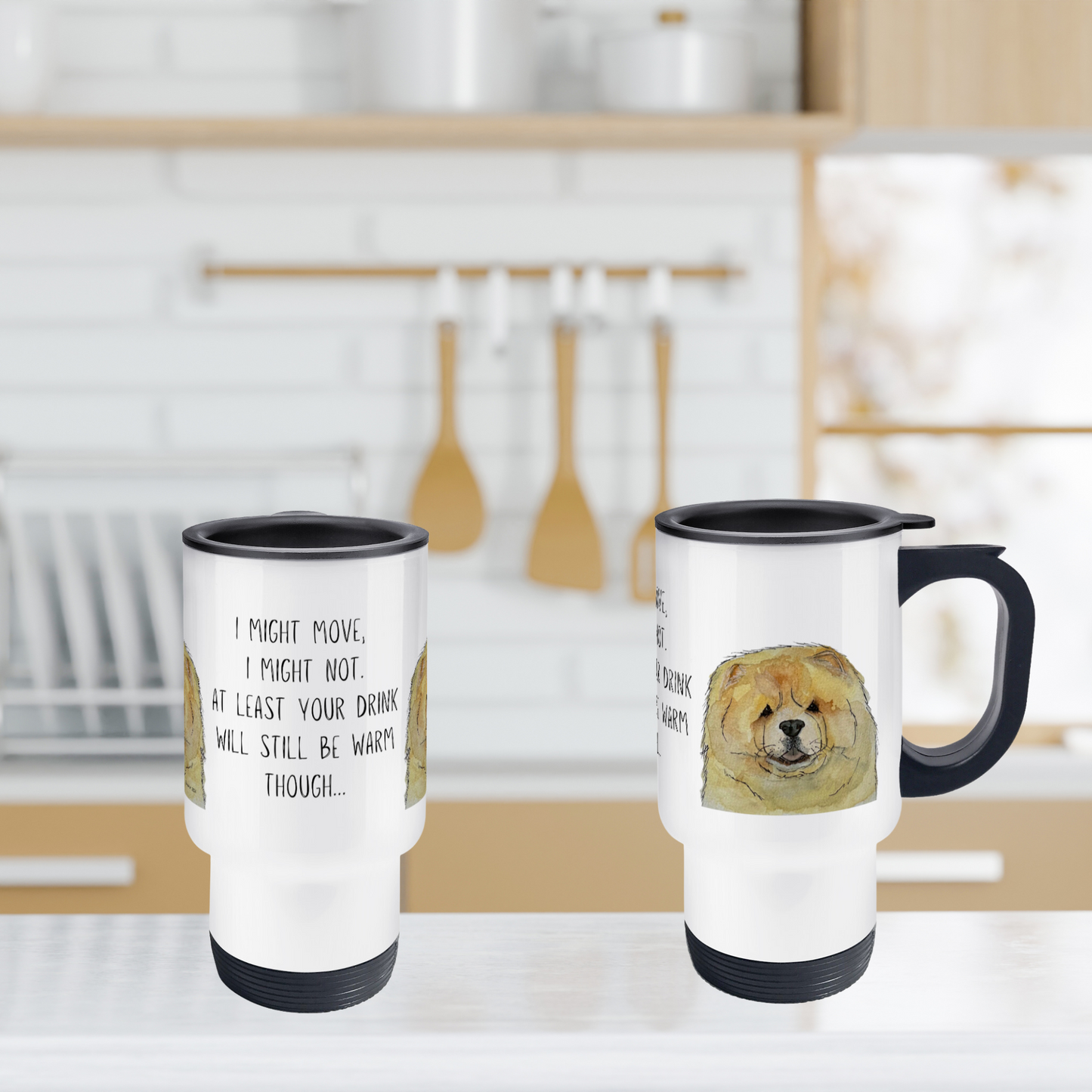 Sip in Style with the Fawn Chow Chow Travel Mug