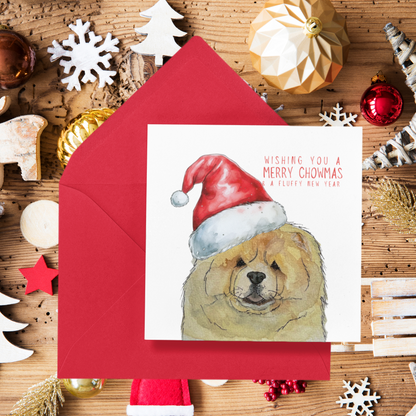 Merry Chowmas: Fawn Chow Chow Christmas Card for a Fluffy Festive Season!