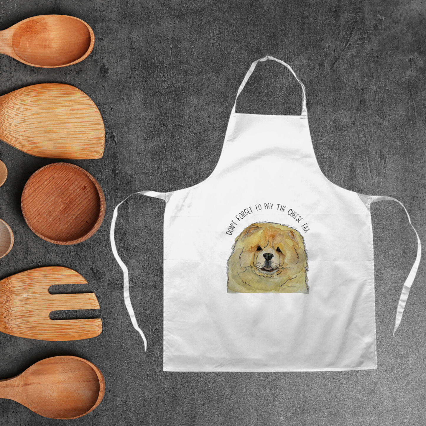 Cook in Style with the Fawn Chow Chow "Cheese Tax" Apron – A Must-Have for Dog Lovers!