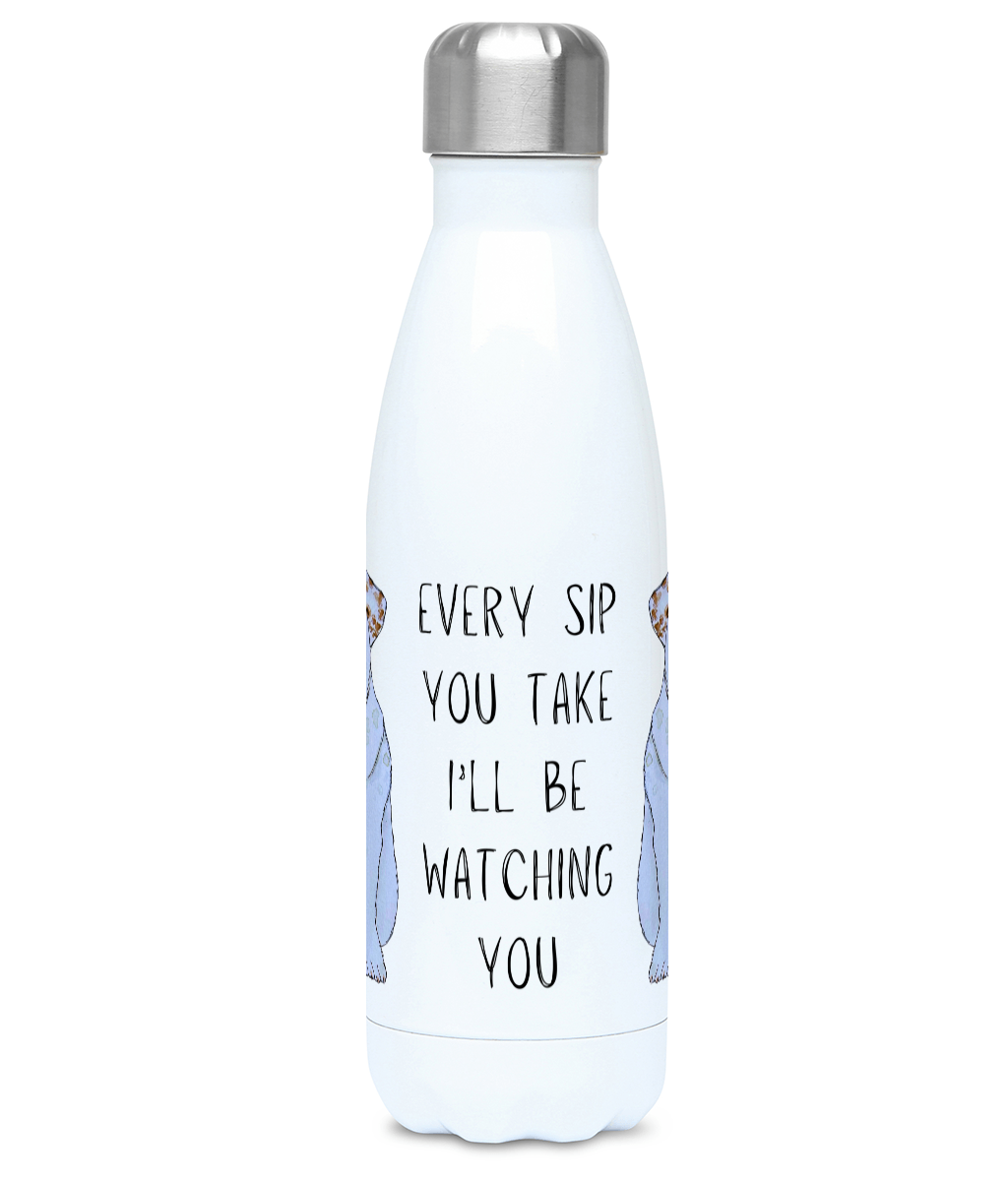 Stay Hydrated Under Watchful Eyes: Bulldog Metal Water Bottle – 'Every Sip You Take, I’ll Be Watching You!'