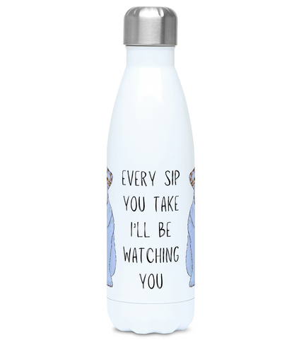 Stay Hydrated Under Watchful Eyes: Bulldog Metal Water Bottle – 'Every Sip You Take, I’ll Be Watching You!'