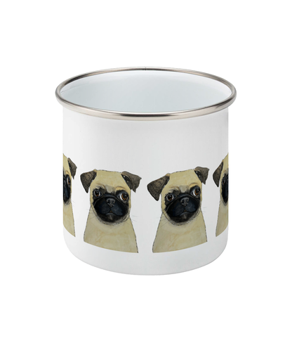 Sip in Style with the Adorable Enamel Pug Mug – Pawsitively Perfect for Pug Lovers!