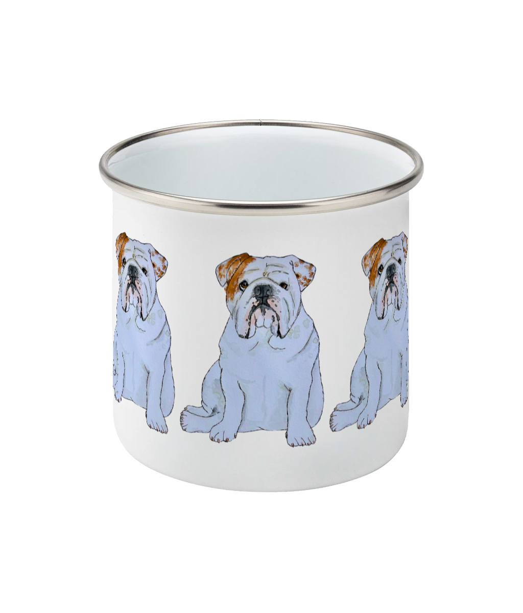 Sip in Style with a Bulldog Enamel Mug: Pawsitively Perfect!