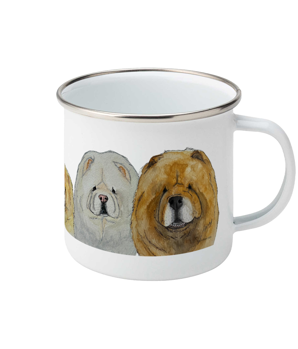 Chow Chow Enamel Mug – Sip in Style with Your Favorite Floof!