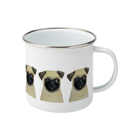 Sip in Style with the Adorable Enamel Pug Mug – Pawsitively Perfect for Pug Lovers!