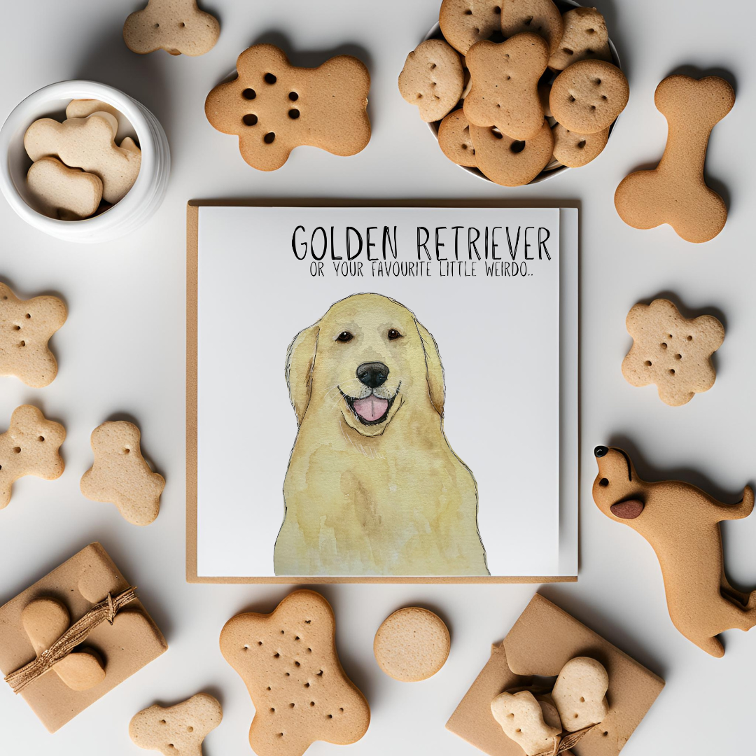 Golden Moments: Adorable Golden Retriever Greeting Card for Every Occasion!