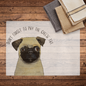 Pug Cheese Tax Glass Chopping Board