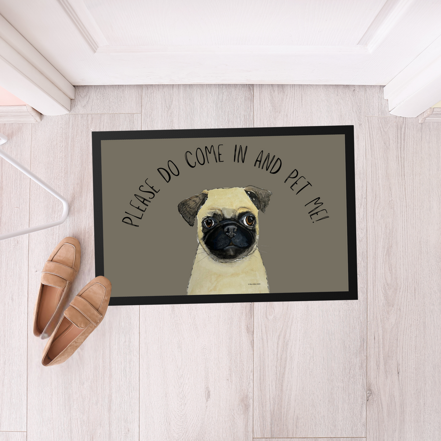 Pug Welcome Mat – 'Please Do Come In and Pet Me!