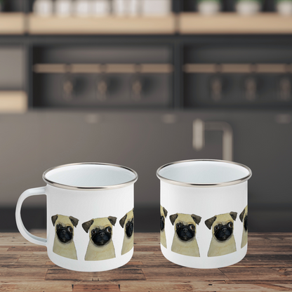 Sip in Style with the Adorable Enamel Pug Mug – Pawsitively Perfect for Pug Lovers!