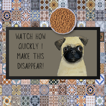 Pug-tastic Pet Bowl Mat – For Messy Eaters with Style!