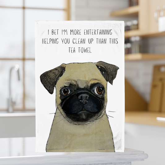 Wipe in Style – Pug Power Tea Towel for Your Kitchen!