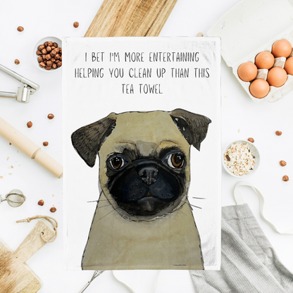 Wipe in Style – Pug Power Tea Towel for Your Kitchen!