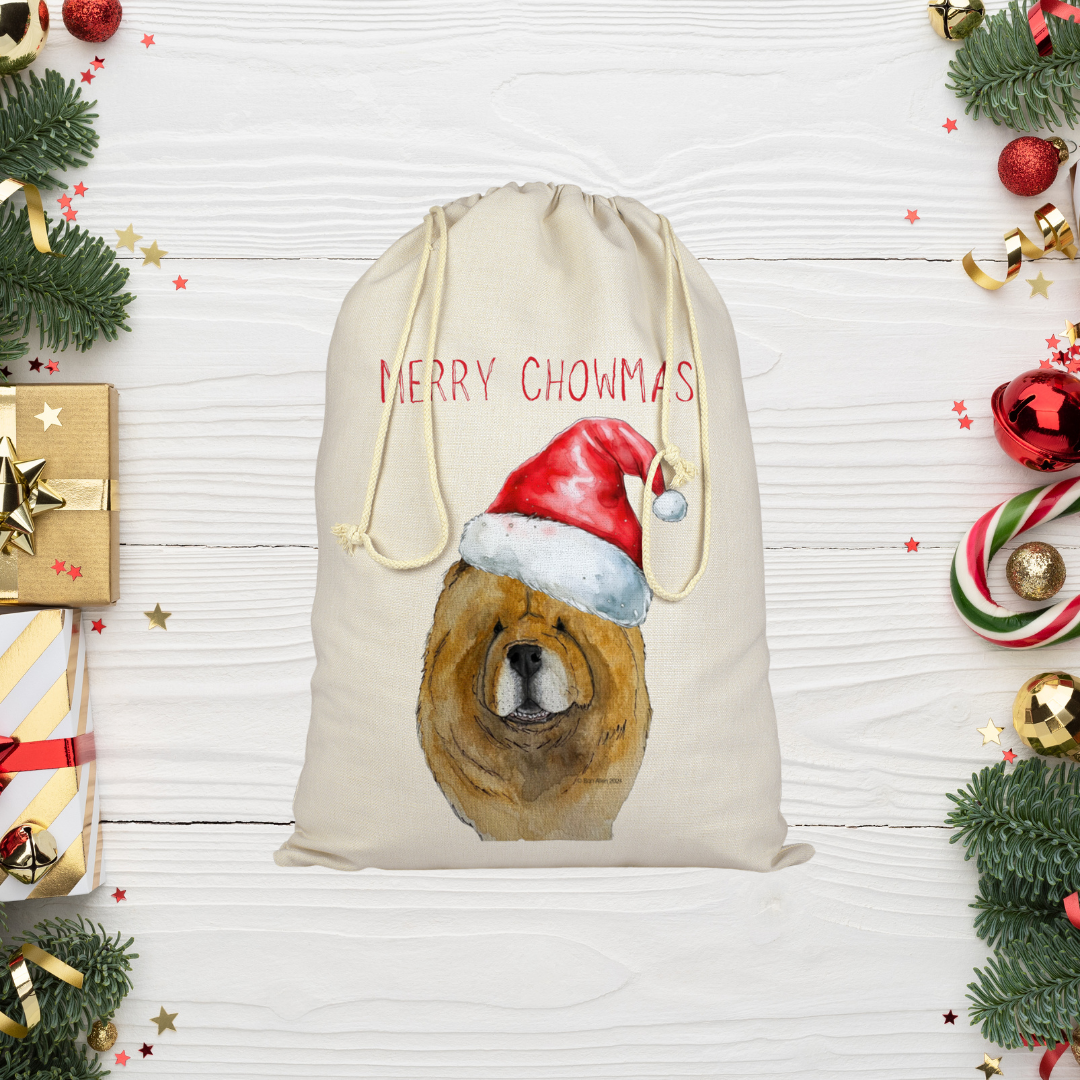 Deck the Paws: Red Chow Chow "Merry Chowmas" Christmas Sack! 🎅🐾