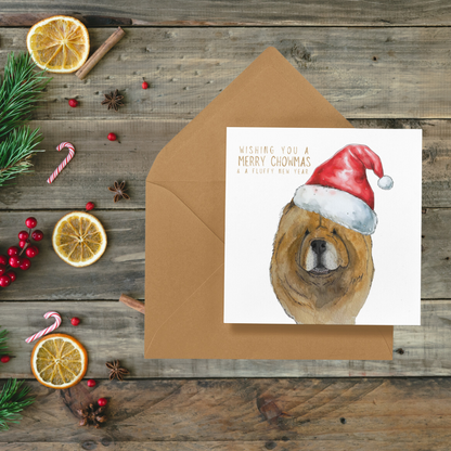 Spread the Fluff! 🐾 Pack of 10 Happy Chowmas & Fluffy New Year Christmas Cards