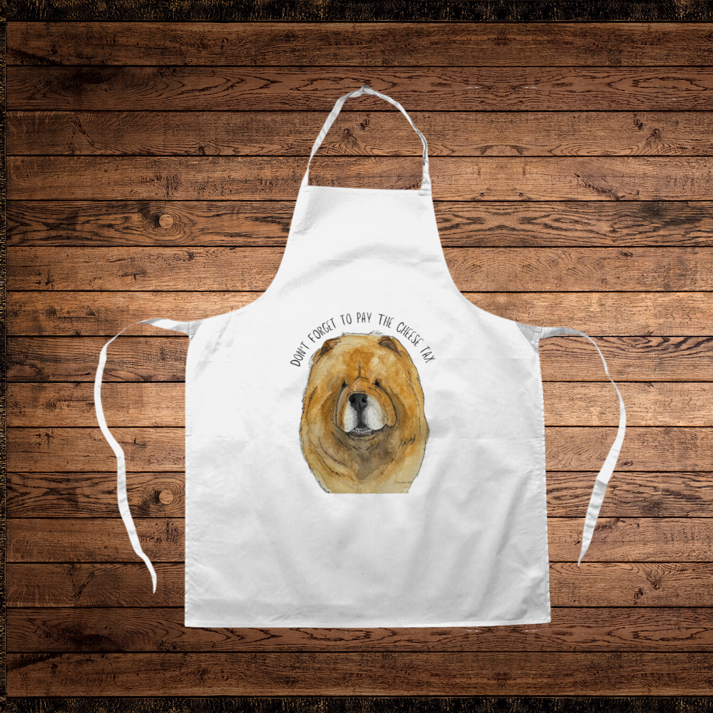 Red Chow Chow 'Cheese Tax' Apron – Cook Like a Fluffy Boss!