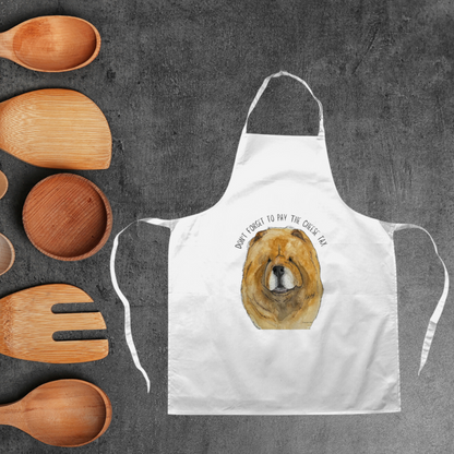 Red Chow Chow 'Cheese Tax' Apron – Cook Like a Fluffy Boss!