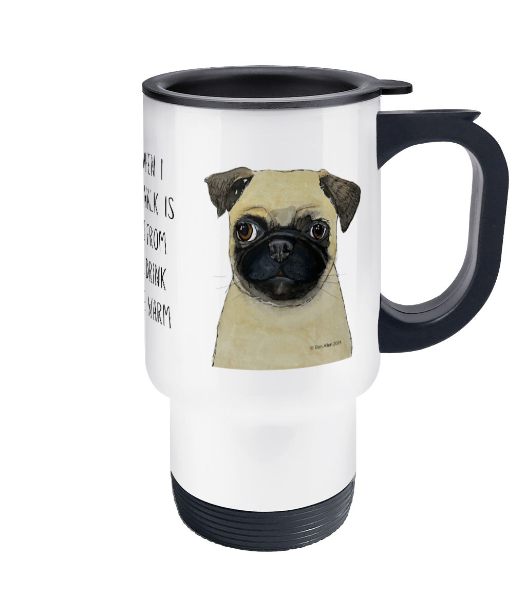 Pug-tastic Travel Mug – Sip in Style with Every Adventure!