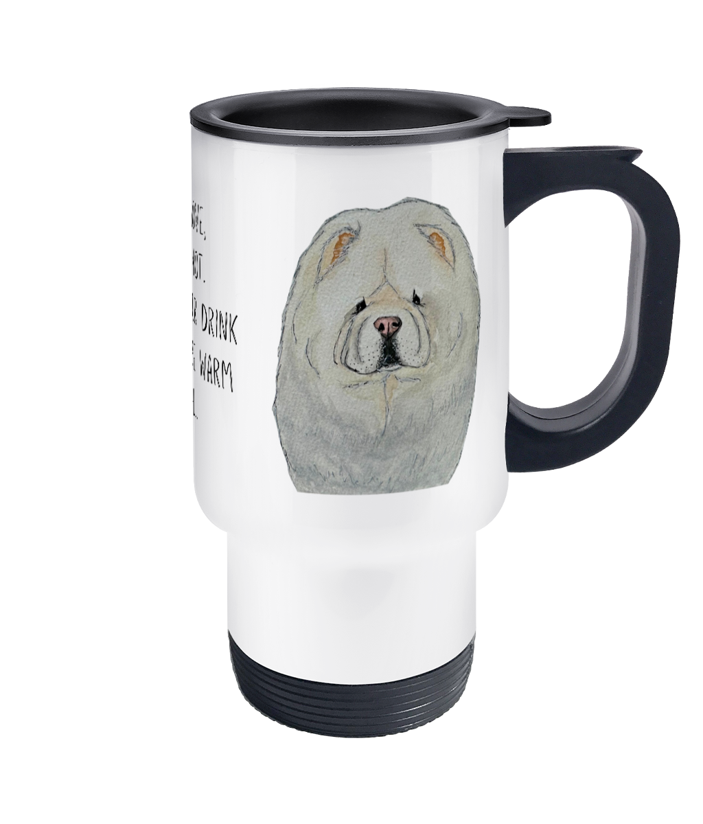 Sip in Style with the Cream Chow Chow Travel Mug – Perfect for the Aloof Floof Lover!