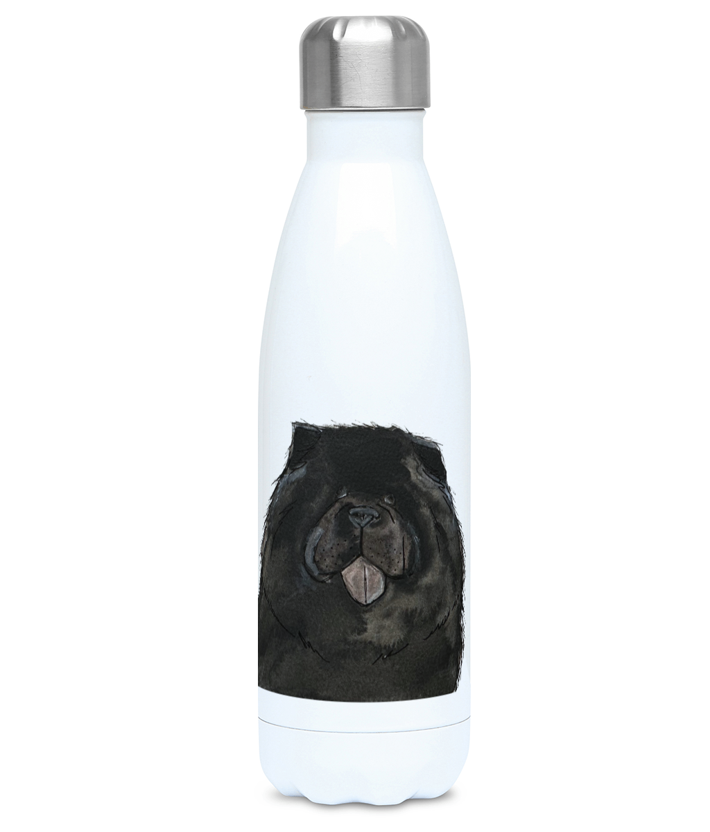 Funny Black Chow Chow Metal Water Bottle – Every Sip You Take, I’ll Be Watching You | Dog Lover Gift