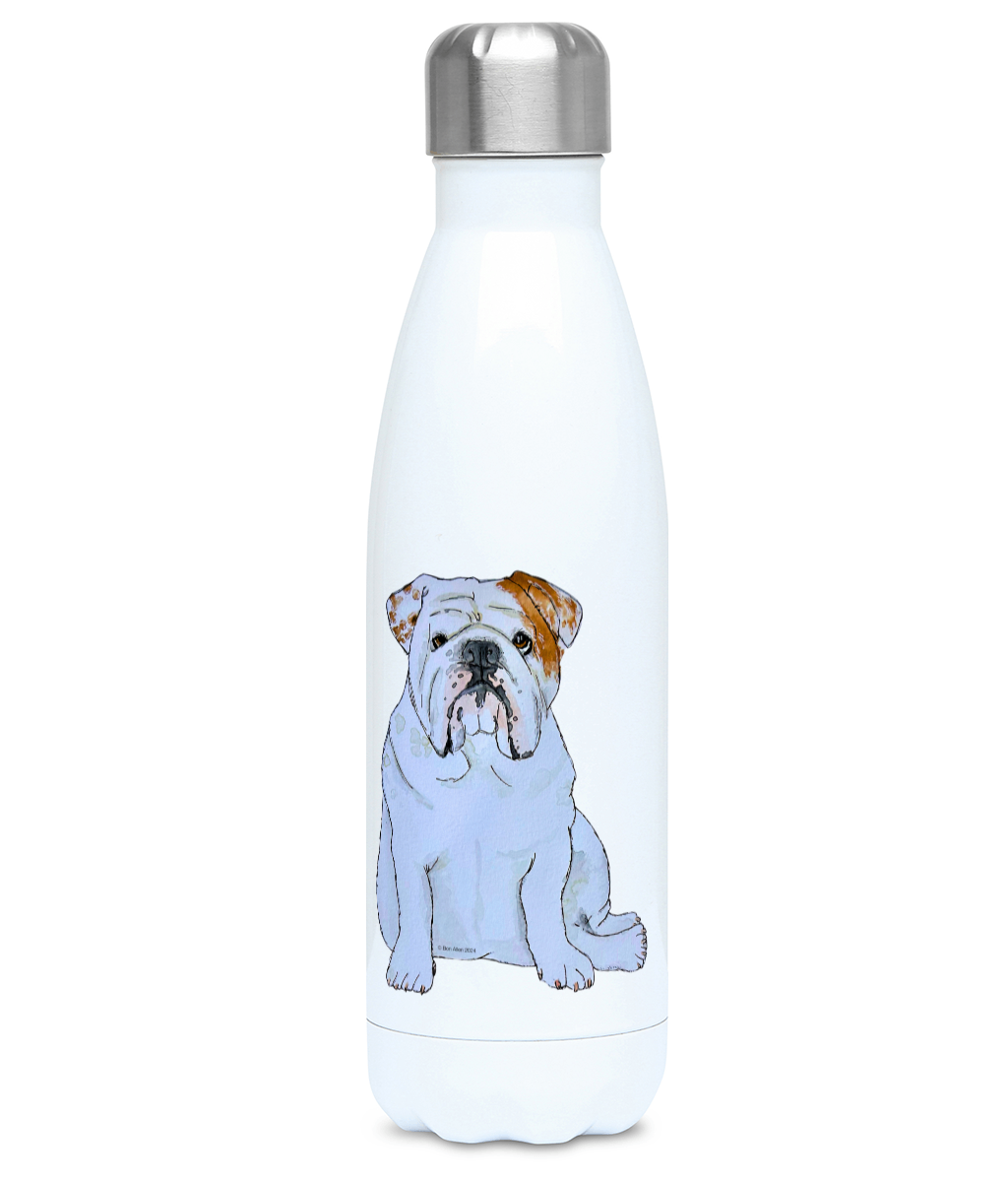 Stay Hydrated Under Watchful Eyes: Bulldog Metal Water Bottle – 'Every Sip You Take, I’ll Be Watching You!'