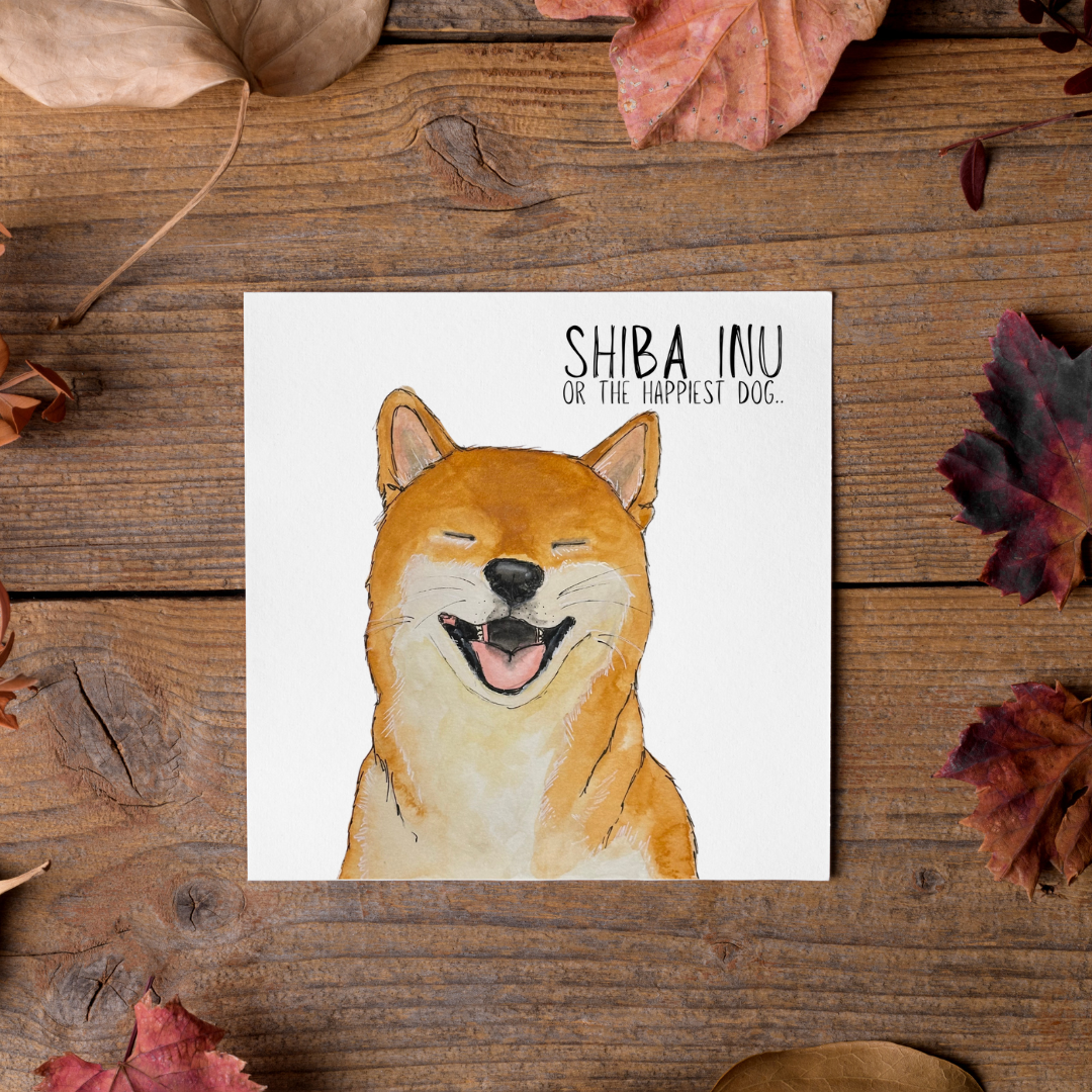 Happiness Unleashed: Shiba Inu Greeting Card for Dog Lovers!