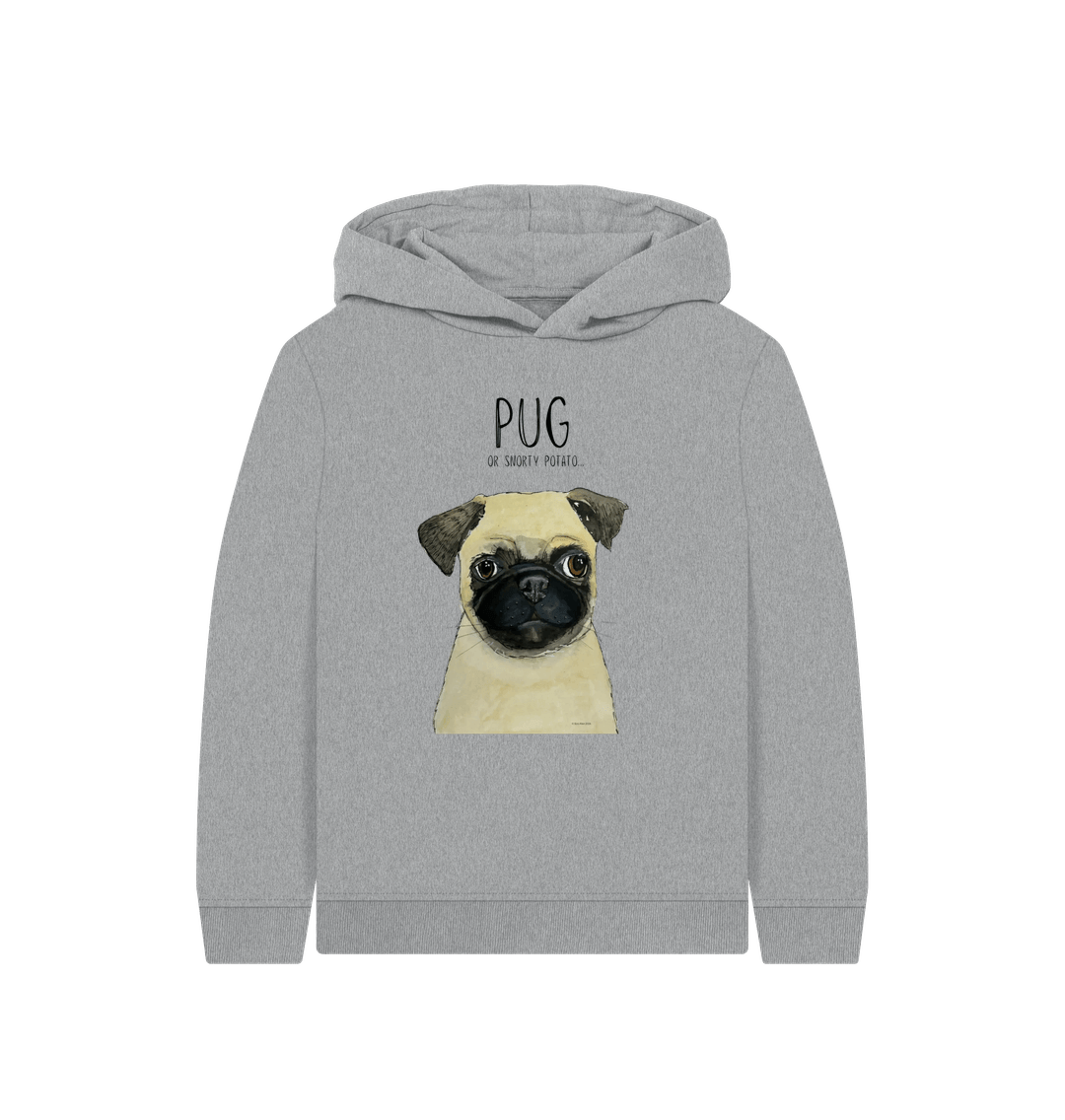 Athletic Grey Pug Child's Hoodie