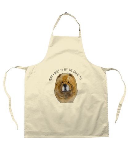 Red Chow Chow 'Cheese Tax' Apron – Cook Like a Fluffy Boss!