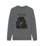 Slate Grey Black Chow Chow Men's Crew Neck Sweatshirt