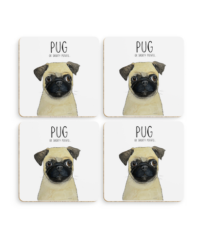 Pug Coaster Set – Pack of 4 for Pug Lovers!