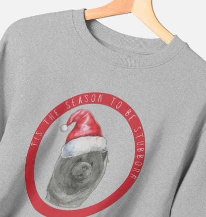 Tis the Season to Be Stubborn: Blue Chow Chow Women's Christmas Crewneck Sweatshirt