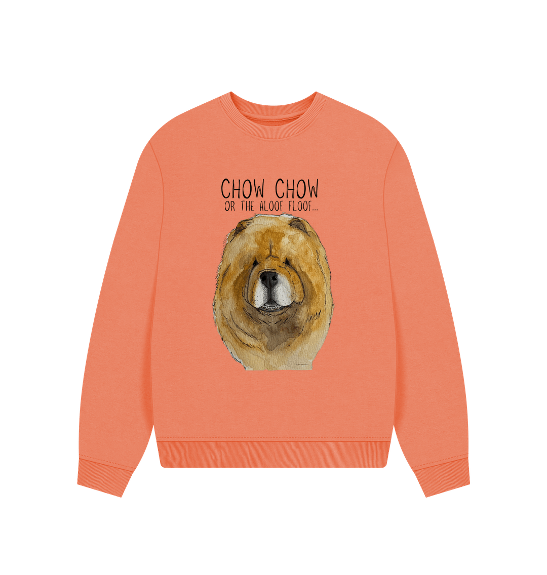 Apricot Red Chow Chow Ladie's Oversized Sweatshirt