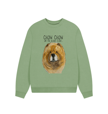 Sage Red Chow Chow Ladie's Oversized Sweatshirt