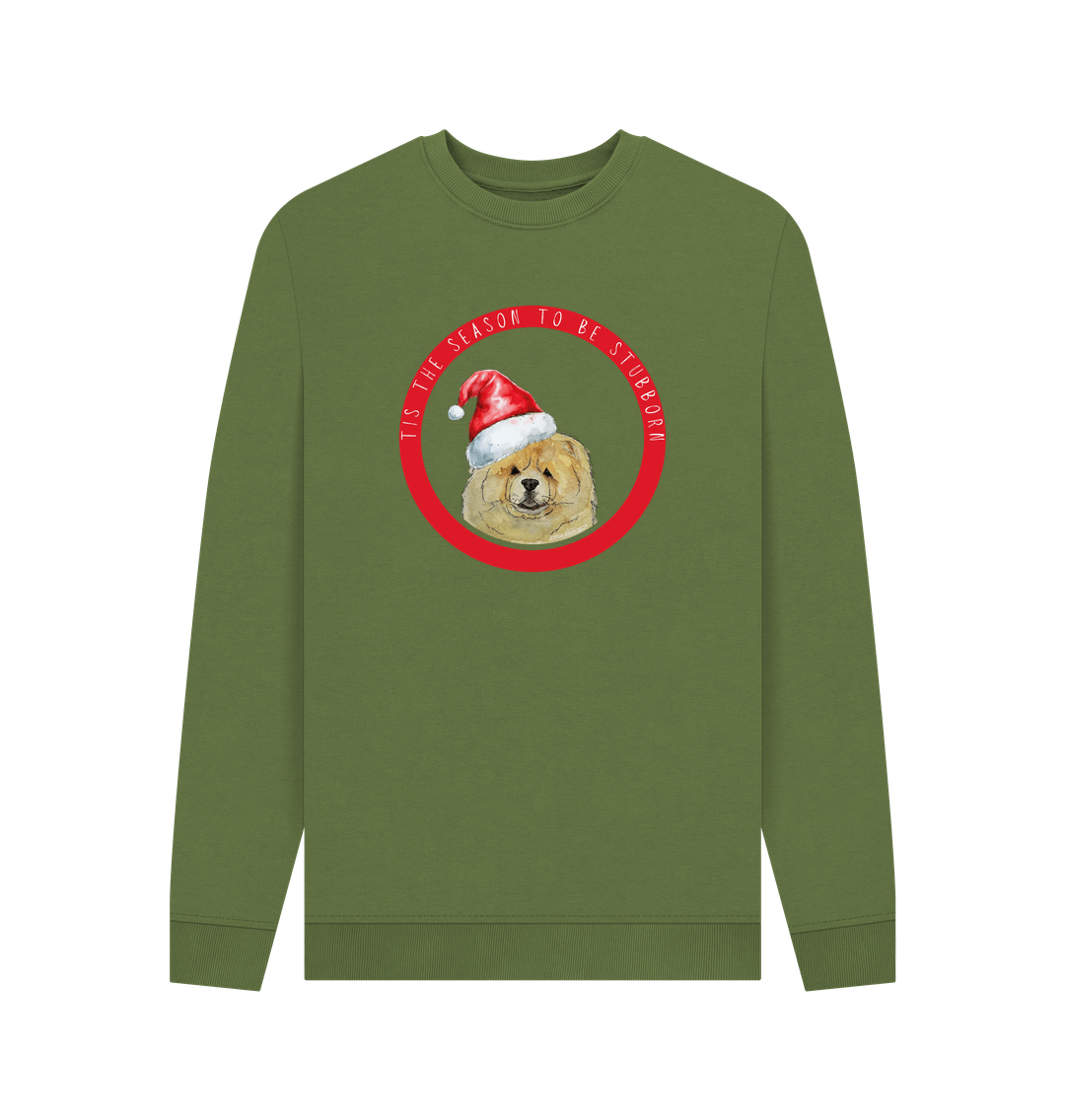 Khaki Stubborn Season: Fawn Chow Chow Christmas Sweatshirt