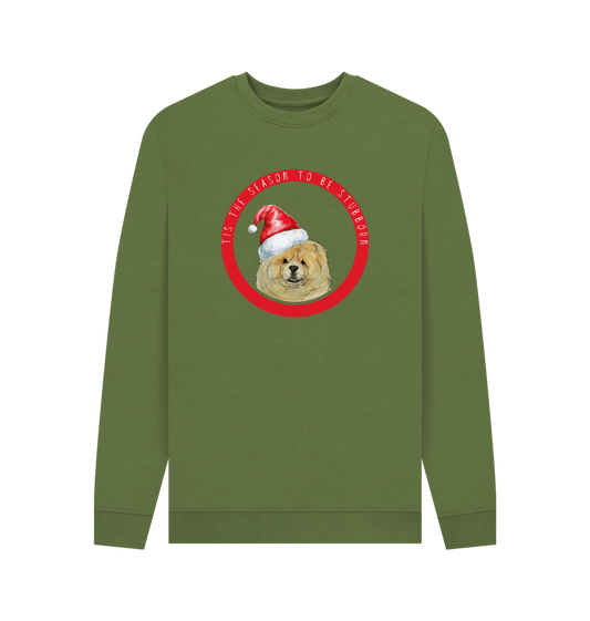 Khaki Stubborn Season: Fawn Chow Chow Christmas Sweatshirt