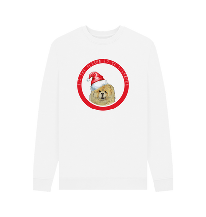 White Stubborn Season: Fawn Chow Chow Christmas Sweatshirt