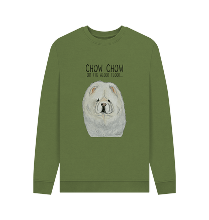 Khaki Cream Chow Chow Men's Crew Neck Sweatshirt