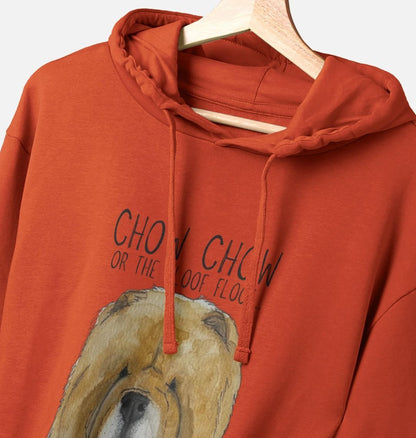 Stay Snuggly with the Aloof Floof – Red Chow Chow Men's Hoodie!