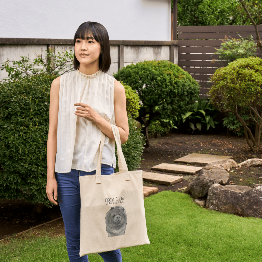 Carry Your Style with the Blue Chow Chow Shopping Bag – Featuring the Aloof Floof!