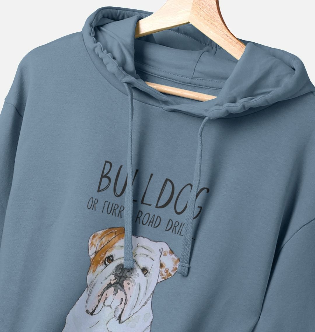 Bulldog Power: Furry Road Drill Men’s Hoodie for Ultimate Cool!