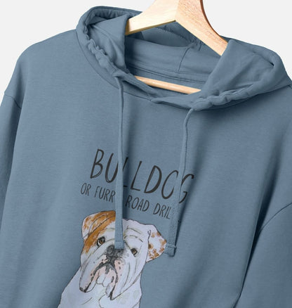 Bulldog Power: Furry Road Drill Men’s Hoodie for Ultimate Cool!