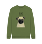 Khaki Pug Men's Crew Neck Sweatshirt