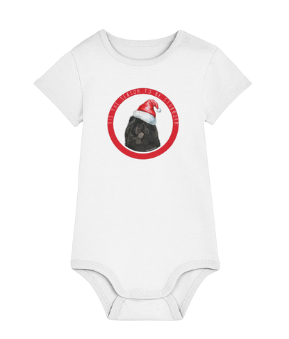 Tis the Season to Be Stubborn: Black Chow Chow Baby Christmas Bodysuit