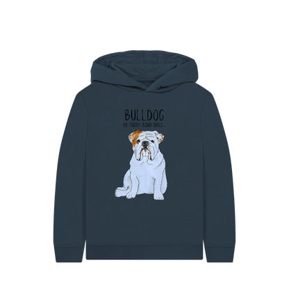 Navy Blue Furry Road Bulldog Hoodie: Unleash Your Kid\u2019s Inner Road Warrior!