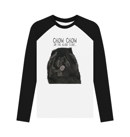 Black-White Black Chow Chow Men's Long Sleeved Baseball T