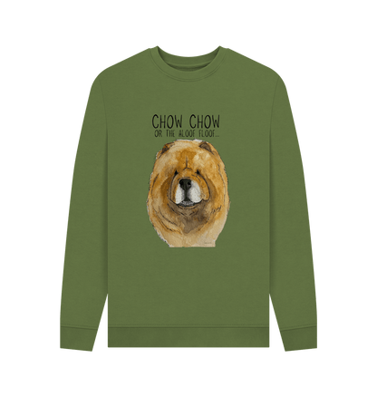 Khaki Red Chow Chow Men's Crew Neck Sweatshirt