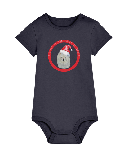 Tis the Season to Be Stubborn: Cream Chow Chow Baby's Christmas Bodysuit