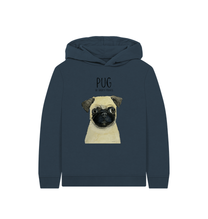 Navy Blue Pug Child's Hoodie